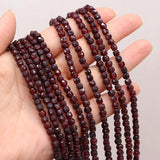 4mm Garnet Cube Beads Irregular Faceted Loose Bead for DIY Jewelry Making