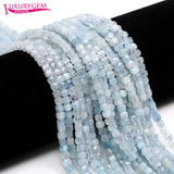 4mm Natural Stone Faceted Cube Shape Loose Spacer Beads