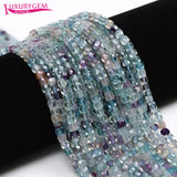 4mm Natural Stone Faceted Cube Shape Loose Spacer Beads