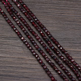 4mm Garnet Beads Faceted Square for Jewelry Making