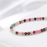 4mm Tourmaline Handwork Necklace 925 Silver Amethyst Choker