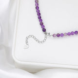 4mm Tourmaline Handwork Necklace 925 Silver Amethyst Choker