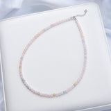 4mm Tourmaline Handwork Necklace 925 Silver Amethyst Choker