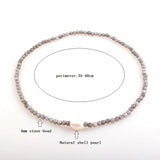 4mm Natural Stone Bead Choker Necklace Bracelet Set