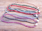 4mm Natural Stone Bead Choker Necklace Bracelet Set