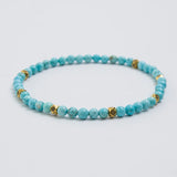 4mm Natural Turquoise, India Agate Summer Anklet