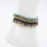 4mm Natural Turquoise, India Agate Summer Anklet