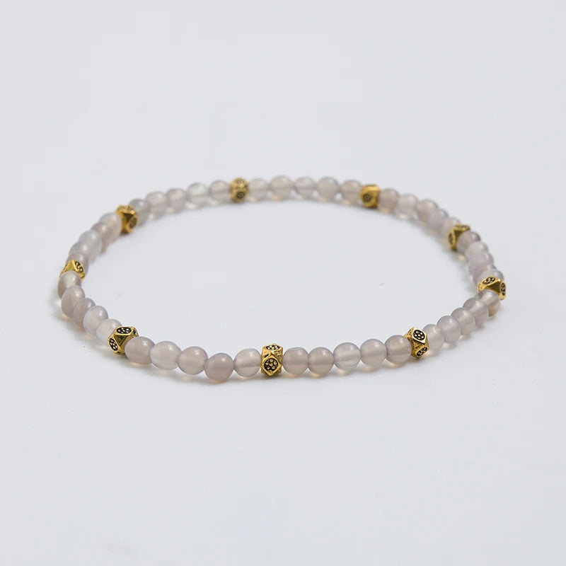 4mm Natural Turquoise, India Agate Summer Anklet