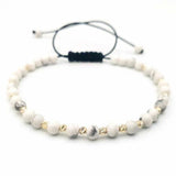 4mm Howlite Gemstone Beads Bracelet Chain Bohemian Style Pray Blessing