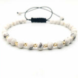 4mm Howlite Gemstone Beads Bracelet Chain Bohemian Style Pray Blessing