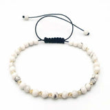4mm Howlite Gemstone Beads Bracelet Chain Bohemian Style Pray Blessing