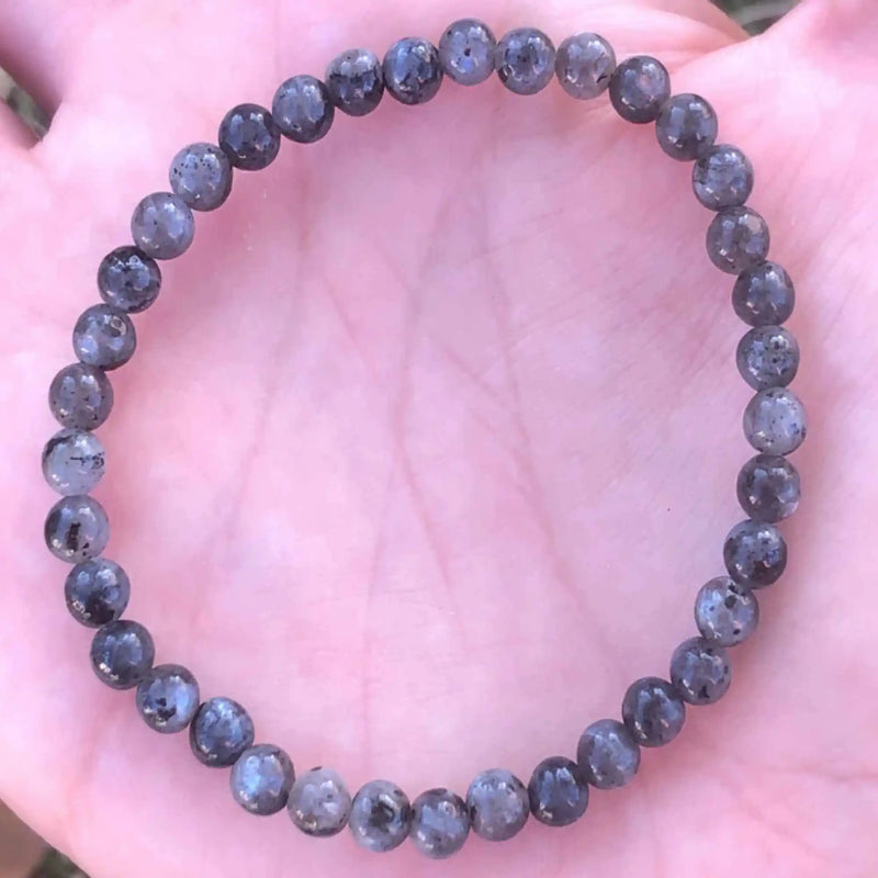 4mm Labradorite Beads Bracelet Natural Round Gemstone All Saints Style Gift