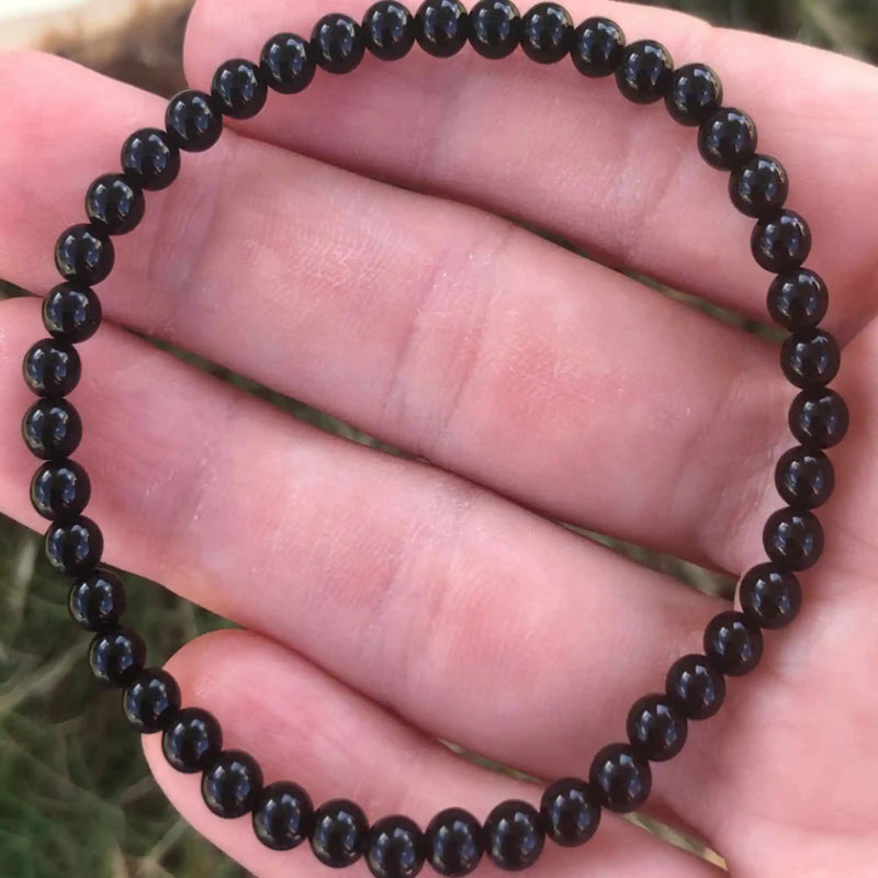 4mm Agate Gemstone Stretch Beads Bracelet Meditation Yoga Style Relief