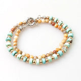 4mm Natural Stone Bead & Spacer Bracelet for Women