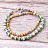 4mm Natural Stone Bead & Spacer Bracelet for Women