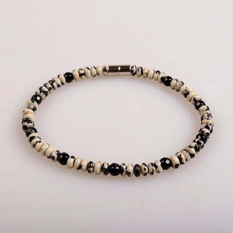 4mm Stone Beads Magnet Necklace Tribal Jewelry