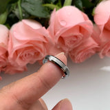 4mm Women's Tungsten Carbide Wedding Ring Matted Finish Beveled Edges