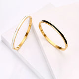 4mm Red Enamel Slip-on Bangle Womens Birthday Gift Stainless Steel
