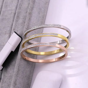 4mm Rhinestone Stainless Steel Women Watch With Bracelet Personalise Hand Band