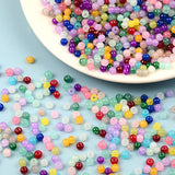 4mm Round Glass Beads Charms Loose Spacer Beads For Jewelry Making DIY Bracelets