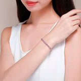 4mm Purple CZ Tennis Chain Bracelet for Women Girls Wedding Jewelry