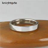 4mm Silvery Tungsten Carbide Wedding Bands Flat Polished Comfort Fit