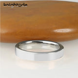 4mm Silvery Tungsten Carbide Wedding Bands Flat Polished Comfort Fit