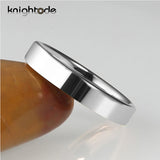 4mm Silvery Tungsten Carbide Wedding Bands Flat Polished Comfort Fit