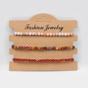 4mm Small Beads Quartz Bracelet Adjustable Woven Rope Bangle