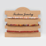 4mm Small Beads Quartz Bracelet Adjustable Woven Rope Bangle