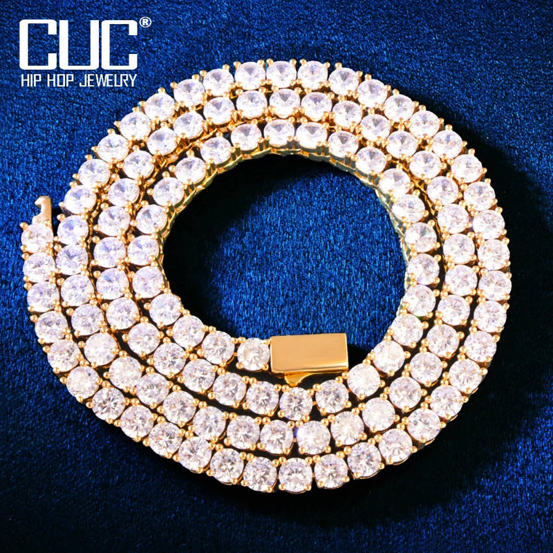 4mm Spring Clasp Tennis Chain Zircon Necklace