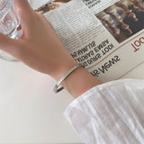 4mm Stainless Steel Gear Shape Bangle for Women Couple