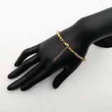 4mm Stainless steel beads bracelet women Strand bracelet BLKN0787