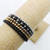 4mm Stainless steel beads bracelet women Strand bracelet BLKN0787
