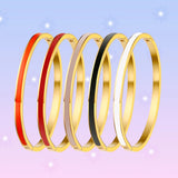 Thin Enamel Bangle For Womens Party Stainless Steel Jewelry