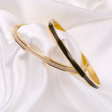 Thin Enamel Bangle For Womens Party Stainless Steel Jewelry