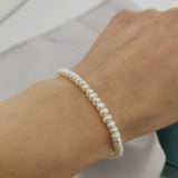 4mm Freshwater Pearl Bracelet 14K Filled Magnetic Clasp Hand Jewelry
