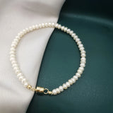 4mm Freshwater Pearl Bracelet 14K Filled Magnetic Clasp Hand Jewelry