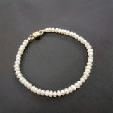 4mm Freshwater Pearl Bracelet 14K Filled Magnetic Clasp Hand Jewelry