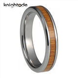 4mm Tungsten Carbide Ring Koa Wood Inlay Wedding Band