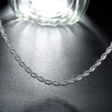 4mm Twisted Chain 925 Sterling Silver Necklace Pendant Vintage