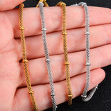 4mm Stainless Steel Bead Mesh Necklace Chain for Women Men