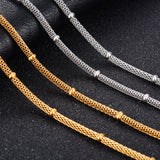 4mm Stainless Steel Bead Mesh Necklace Chain for Women Men