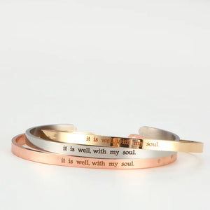 Personalized Engrave Steel Cuff Travel Bracelet