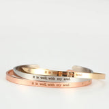 Personalized Engrave Steel Cuff Travel Bracelet