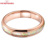 4mm Opal Inlay Tungsten Wedding Band for Men & Women