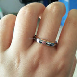 4mm Women's Silver Tungsten Carbide Wedding Ring