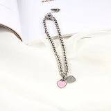 4mm Beads Heart Bracelet Charm Stainless Steel Jewelry