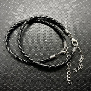 4mm Leather Braided Lobster Clasp Wire Bracelet Bangle