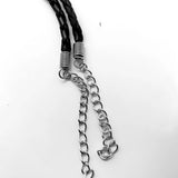 4mm Leather Braided Lobster Clasp Wire Bracelet Bangle